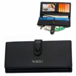 Portefeuille De Luxe Pour Femme Avec Porte-Monnaie - 100 % Cuir Véritable - Multifonctionnel - Grande Capacité - Noir