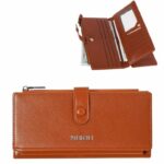 Portefeuille De Luxe Pour Femme Avec Porte-Monnaie - 100 % Cuir Véritable - Multifonctionnel - Grande Capacité - Marron