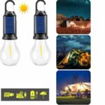 Pack De 2 Lampes LED Solaires Pour Extérieur - Rechargeables - Portables - 3 Modes D'éclairage - Résistante À L'eau