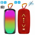 Baffle Sans Fil Étanche Avec Éclairage LED RGB - Bluetooth -  Basses Actives TWS - Son Haute Fidélité - Idéale Pour Écouter De La Musique En Extérieur - Radio FM