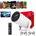 Projecteur De Jeux 3D 2 En 1 - Console F300 - Récepteur TV - Système Android 11 - Compatible 5G Et Wi-Fi