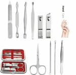 Ensemble Professionnel De Manucure et Pédicure 10 Pièces Multifonctions Avec Boîte de Cadeau