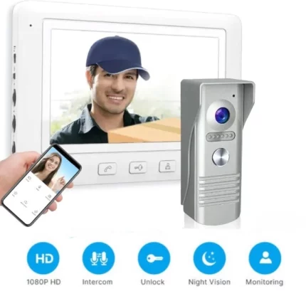 Système D'interphone Vidéo Et Wi-Fi Intelligent - Équipé D'un Écran De 7 Pouces Et D'une Caméra Vidéo De 2 Mégapixels