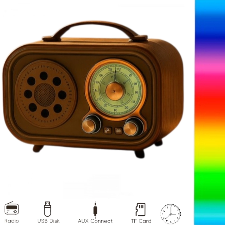 Polish_20260327_142721565.webp Radio FM Classique Avec Boussole - Rétroéclairée - Bluetooth - Port USB Et Carte TF – Image 1