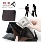 Portefeuille En Cuir Pour Homme – Design Élégant à Deux Volets – Avec Porte - Monnaie Intérieur – Porte-Cartes – Qualité Supérieure - Marron – Image 4