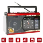 Radio Bluetooth Avec Montre  Rechargeable POWTECH - Compatible Avec La Lecture MP3 Et La Radio FM - Rouge