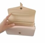 Portefeuille en Cuir Personnalisé 3 en 1 - Grande Capacité - Porte-carte de Crédit - Porte-monnaie - Élégant - Rose – Image 4