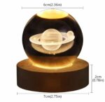 Boule De Cristal 3D – Veilleuse LED lumineuse – Créative – Lune et Planète – Image 3