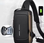 Sac à Bandoulière Antivol Pour Hommes - Pour Voyage - Sac Messager - Sac De Poitrine De Luxe - USB à L'intérieur - Multifonction - Étanche – Image 12