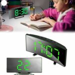 Horloge Numérique Incurvée - Électronique - Rétroéclairage - 3 Niveaux De Luminosité - Affichage De La Température et De L'humidité