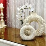 Lot De 2 Vases Décoratifs en Céramique - Rond mat