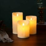 Pack de 3 Bougies Décoratives à LED - Électroniques - Sans Flamme - Cylindriques