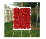 Lot de 5 Fleurs Artificielles - Décoration De Mariage Romantique Pour Fêtes D'anniversaire et Présentation De Fleurs - 40 x 60 Cm - Rouge – Image 4