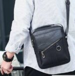 Sacs en Cuir Pour Hommes - Luxueux et à La Mode - Multi-Poches - Noir – Image 5