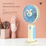 Mini Ventilateur Électrique Portable - Rechargeable Par USB - Lumière LED - Support  Téléphone – Image 3