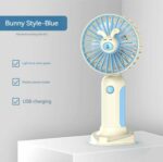 Mini Ventilateur Électrique Portable - Rechargeable Par USB - Lumière LED - Support  Téléphone – Image 2