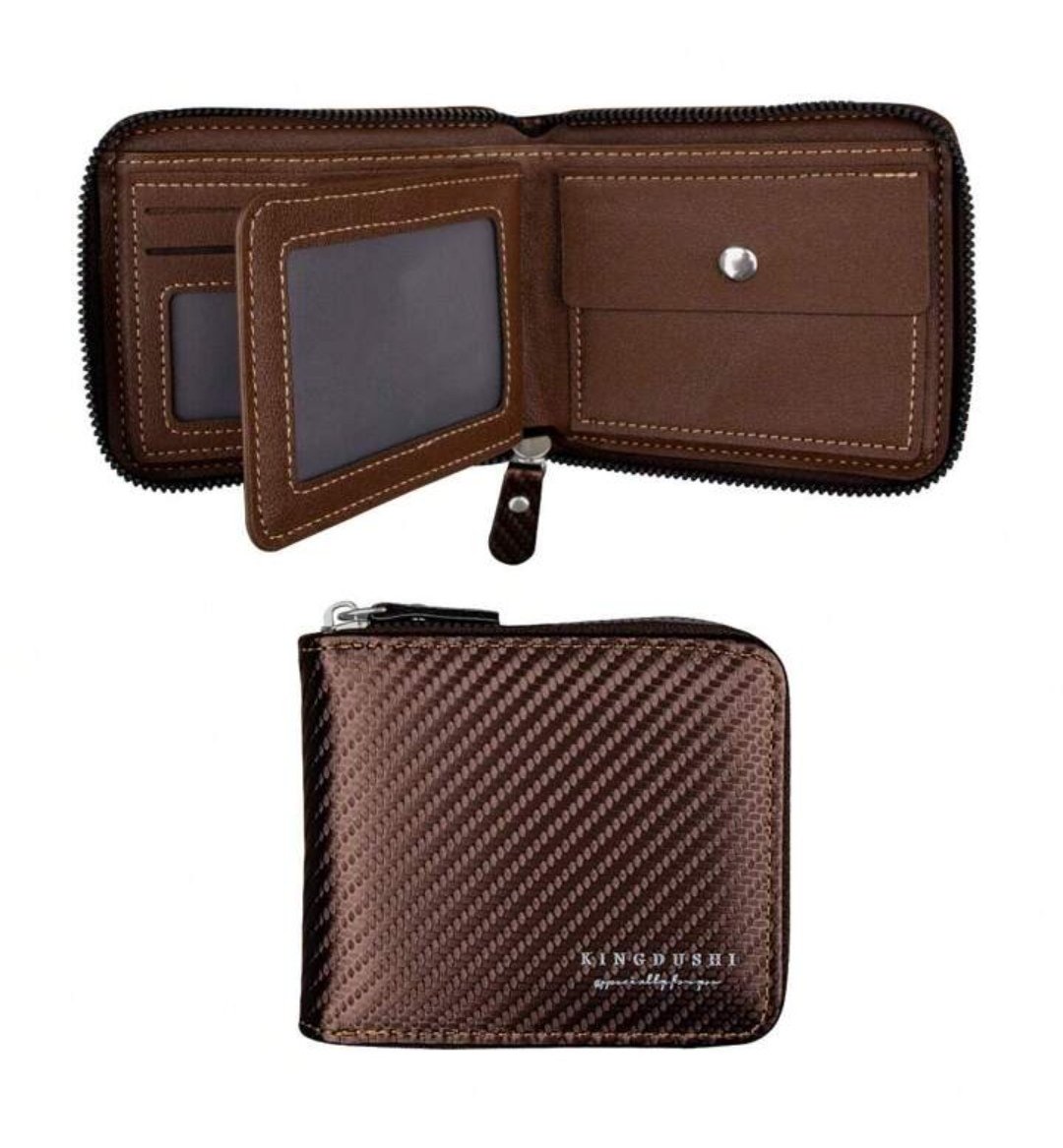 Screenshot_20250519_102907_com.android.chrome_edit_367369352196026.jpg Portefeuille Court pour Homme - Pince à Billets Multi-Cartes - Grande Capacité - Simple - Marron – Image 1