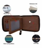 Portefeuille Court pour Homme - Pince à Billets Multi-Cartes - Grande Capacité - Simple - Marron – Image 2