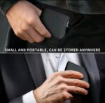 Portefeuille 2 en 1 Intelligent En Cuir Pour Cartes De Crédit - Billets de Banque - Métal Fin Pour Homme - Pliable - Noir – Image 6