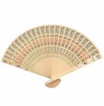 Éventail Pliable En Vois De  Santal Pour Anniversaires Mariages et Décoration D'intérieur