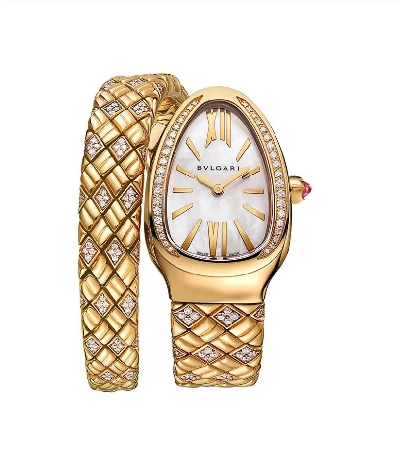 Screenshot_20250812_164821_edit_17730587293127.jpg Montre De Luxe BVLGARI Pour Femme - Acier Inoxydable De Qualité Supérieure - Résistante à L’eau - Gold – Image 1