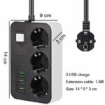 Multiprises - 3 Port USB - 3 Prises De Courant – Image 4