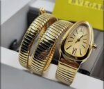 Montre De Luxe BVLGARI Pour Femme - Acier Inoxydable De Qualité Supérieure - Résistante à L’eau - Gold