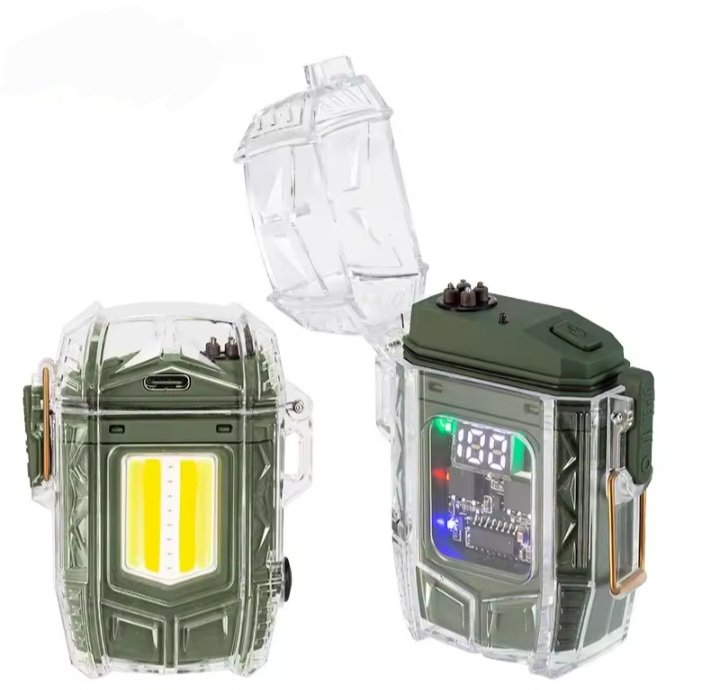 Screenshot_20251029_094832_Chrome.jpg Briquet Multifonction - Résistant Aux Chocs - Coupe-Vent - Étanche - Affichage LED - Lampe Torche Puissante Intégrée Multicolore – Image 1