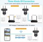 Caméra De Sécurité À Triple Objectif 2 MP - Wi-Fi 2,4 GHz - Détection De Mouvement Et De Personnes - Lnterphone Bidirectionnel - Alarme Sonore Pour Une Utilisation Intérieure Et Extérieure – Image 7