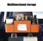 Organisateur Multifonctionnel Pour Siège Arrière De Voiture - 2 Porte-gobelets - Boîte À Mouchoirs Avec Crochet - Support Pour Téléphone – Image 3