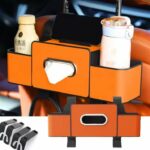Organisateur Multifonctionnel Pour Siège Arrière De Voiture - 2 Porte-gobelets - Boîte À Mouchoirs Avec Crochet - Support Pour Téléphone