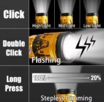 Lampe Torche Télescopique Multifonctionnelle - Rechargeable - Fonction Zoom Et Batterie Externe - Portable Avec Dragonne - Ultra-Lumineuse – Image 5