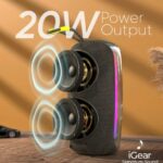 Baffle Sans Fil Étanche Avec Éclairage LED RGB - Bluetooth -  Basses Actives TWS - Son Haute Fidélité - Idéale Pour Écouter De La Musique En Extérieur - Radio FM – Image 2