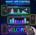 Panneau Matriciel LED USB 5 V - Flexible - Rechargeable - Motifs RVB - Graphismes Graffiti - Animation - Texte - Application Bluetooth - Télécommande – Image 12