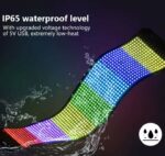 Panneau Matriciel LED USB 5 V - Flexible - Rechargeable - Motifs RVB - Graphismes Graffiti - Animation - Texte - Application Bluetooth - Télécommande – Image 11