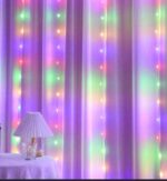 Guirlande Rideau lumineux Hauteur 3 Mètres Sur 3 Mètres - Étanche - Multicolore – Image 3