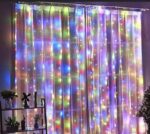 Guirlande Rideau lumineux Hauteur 3 Mètres Sur 3 Mètres - Étanche - Multicolore – Image 2