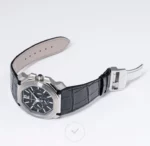 Montre Bulgari De Luxe - Boîtier En Acier - Bracelet En Cuir D'alligator - Résistante À L'eau - Bleu – Image 5