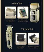 Tondeuse À Cheveux Et Rasoir Électrique Professionnel 2 En 1 VGR V-641 En Acier Inoxydable - 7500 Tr/Min - Résistante À L'eau – Image 13