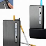 Étui à Cigarettes en Métal Pour 10 Cigarettes - Automatique Incassable - Avec 2 Briquets - Rechargeables - Résistant à L’eau