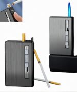 Étui à Cigarettes en Métal Pour 10 Cigarettes - Automatique Incassable - Avec 2 Briquets - Rechargeables - Résistant à L’eau