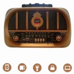 Radio Avec Baffle De Taille Moyenne -  Design Classique En Bois - Rechargeable - Bandes FM/AM - Modèle BUFFER® NS6687