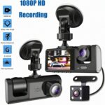 Caméra Embarquée Pour Voiture - Caméra Avant Et Arrière - Enregistreur Vidéo Pour Véhicules - Boîtier Noir - 3 Canaux - 1080 P