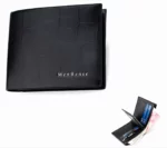 Portefeuille En Cuir Pour Homme – Design Élégant à Deux Volets – Avec Porte - Monnaie Intérieur – Porte-Cartes – Qualité Supérieure - Noir