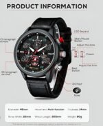 Montre Homme Xtre - Style Décontracté Et Habillé - Chronographe 7 Aiguilles - Multifonctionnelle - Lumineuse - Bracelet En Cuir – Image 2