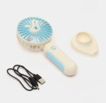 Mini Ventilateur Électrique Portable - Rechargeable Par USB - Lumière LED - Support  Téléphone – Image 4