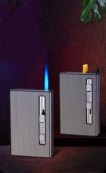 Étui à Cigarettes en Métal Pour 10 Cigarettes - Automatique Incassable - Avec 2 Briquets - Rechargeables - Résistant à L’eau – Image 9