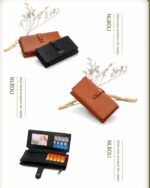 Portefeuille De Luxe Pour Femme Avec Porte-Monnaie - 100 % Cuir Véritable - Multifonctionnel - Grande Capacité - Noir – Image 10