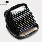 Porte-cartes De Crédit Zippé en Cuir - Protection RFID - 9 Emplacements Pour Cartes et 2 Emplacements Pour Billets – Image 3