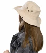 Chapeau De Soleil Pliable à Large Bord Avec Protection UV - Unisexe  Beige – Image 4